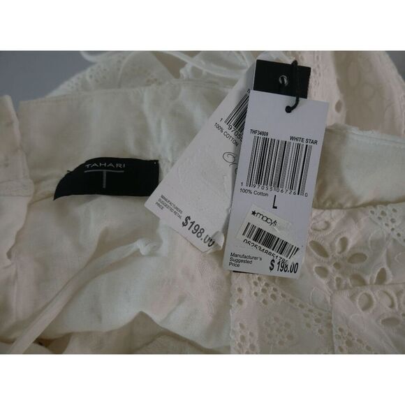 NWT TAHARI Women's 100% Cotton Lace Sundress Midi Dress L - Picture 12 of 12